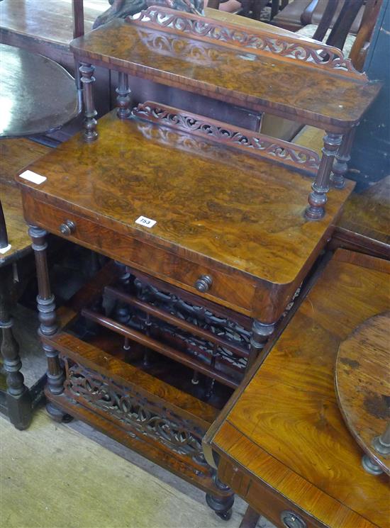 Victorian walnut canterbury what-not